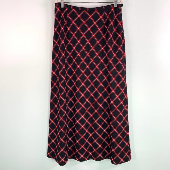 Pendleton 100% Virgin‎ Wool Maxi Aline Red/Black Diamond Pattern Maxi 12 - Picture 1 of 6